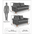 Premium Jarvis 3+2 5 Seater Sofa Set (Leatherette Suede Fabric Colour Grey)