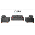 Premium Aslaug 3-1-1 Sofa Set (Leatherette Suede Fabric Colour Grey)