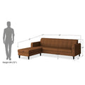 Rio Elegant L Shape 5 Seater Sofa Set (LHS) (Brown)