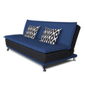 Adorn India Arden 4 Seater Rhombus Sofa Cum Bed 4 X 6 (Blue & Black) (3 Year Warranty)