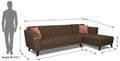 Adorn India (3 Years Warranty Leaf 6 Seater Corner Sofa Right Hand Side (Brown)