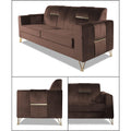 Adorn India Premium Benington 3 Seater Sofa (Velvet Fabric Colour Brown)