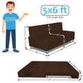 Adorn India Easy Alyn Plus Stripes 3 Seater Sofa Cum Bed (5X6) (Brown) (1 Year Warranty)