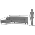 Adorn India Premium Laurel L Shape 6 Seater Sofa Set (LHS) (Grey) (3 Year Warranty)