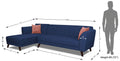 Adorn India (3 Years Warranty Leaf 6 Seater Corner Sofa (Blue) Left Hand Side