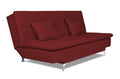 Adorn India Aspen Three Seater Sofa Cum Bed Single Tone Fabric (Maroon) (3 Year Warranty)