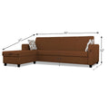 Adorn India Monteno L Shape 5 Seater Sofa Set LHS(Brown) (3 Year Warranty)