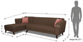 Adorn India (3 Years Warranty Leaf 6 Seater Corner Sofa (Brown) Left Hand Side