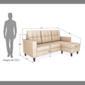 Adorn India Darcy L Shape 4 Seater Sofa Set (Beige) (3 Year Warranty)