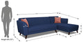 Adorn India (3 Years Warranty Leaf 6 Seater Corner Sofa Right Hand Side (Blue)