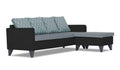 Dorothy Blossom L Shape 5 Seater Sofa Set RHS (Black & Grey)
