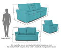 Alexia 3+2+1 6 Seater Sofa Set (Aqua Blue)
