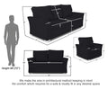 Alexia 3+2+1 6 Seater Sofa Set (Black)
