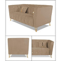 Adorn India Premium Lotus 3 Seater Sofa (Velvet Fabric Colour Camel)