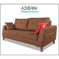 Adorn India Premium Phoenix 3 Seater Sofa (Leatherette Suede Fabric Colour Tan)