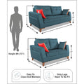Premium Phoenix 3+2 5 Seater Sofa Set (Leatherette Suede Fabric Colour Blue)
