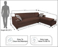 Blazer L Shape 6 Seater Sofa Set (Right Side) (Brown)