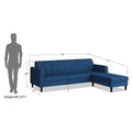 Adorn India Rio Elegant L Shape 5 Seater Sofa Set (RHS) (Blue) (3 Year Warranty)