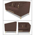 Adorn India Premium Camilla 3 Seater Sofa (Velvet Fabric Colour Brown)