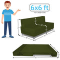 Adorn India Easy Alyn Plus Decent 4 Seater Sofa Cum Bed (6x6) (Green) (1 Year Warranty)