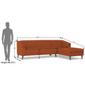 Adorn India Premium Laurel L Shape 6 Seater Sofa Set (RHS) (Rust) (3 Year Warranty)