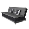Adorn India Arden 4 Seater Rhombus Sofa Cum Bed 4 x 6 (Grey & Black) (3 Year Warranty)