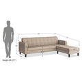 Adorn India Rio Elegant L Shape 5 Seater Sofa Set (RHS) (Beige) (3 Year Warranty)