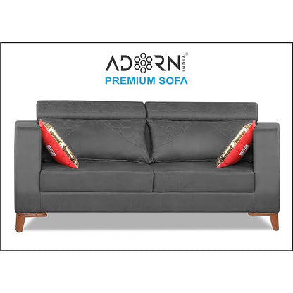Adorn India Premium Pluto 3 Seater Sofa (Grey)