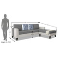 Ashley Digital Print Leatherette Fabric L Shape 5 Seater Sofa Set RHS (Grey & White)