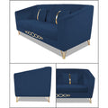 Adorn India Premium Camilla 3 Seater Sofa (Velvet Fabric Colour Blue)
