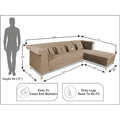 Premium Raygan L Shape 6 Seater Sofa Set Right Side (Velvet Fabric Colour Camel)