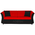 Adorn India Acura 3 Seater Sofa (Brown & Beige)