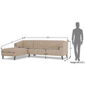 Adorn India Premium Laurel L Shape 6 Seater Sofa Set (LHS) (Beige) (3 Year Warranty)