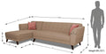 Adorn India (3 Years Warranty Leaf 6 Seater Corner Sofa (Beige) Left Hand Side