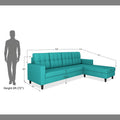 Darcy L Shape 5 Seater Sofa Set (RHS) (Aqua Blue)