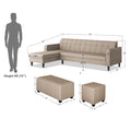 Rio Elegant L Shape 8 Seater Sofa Set with Center Table and 2 Ottoman Puffy (LHS) (Beige)