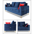 Premium Morgan 3 Seater Sofa (Velvet Suede Fabric Colour Blue)