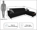 Blazer L Shape 6 Seater Sofa Set (Right Side) (Black)