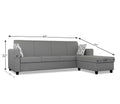 Adorn India Monteno L Shape 5 Seater Sofa Set RHS(Grey) (3 Year Warranty)