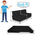 Adorn India Easy Alyn Plus Decent 4 Seater Sofa Cum Bed (6x6) (Black) (1 Year Warranty)