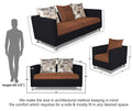 Alita 3+2+1 Compact 6 Seater Sofa Set (Rust & Black)
