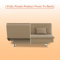 Adorn India Premium New Aspen 3 Seater Sofa Cum Bed 4X6 Velvet Suede with 2 Cushions (Color Camel) and Suitable for All Indoor, with 3 Years Warranty