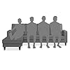 Adorn India Chandler Plain L Shape 5 Seater Sofa Set LHS (Grey) (3 Year Warranty)