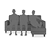 Adorn India Chandler Plain L Shape 4 Seater Sofa Set (Grey) (3 Year Warranty)