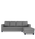 Chandler Plain L Shape 6 Seater Sofa Set RHS (Grey)