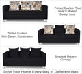 Alita 3+2+1 Compact 6 Seater Sofa Set (Black)