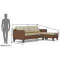 Dorothy Blossom L Shape 5 Seater Sofa Set RHS (Brown & Beige)