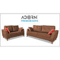 Premium Phoenix 3+2 5 Seater Sofa Set (Leatherette Suede Fabric Colour Tan)