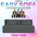 Adorn India Easy 3 Seater Sofa Cum Bed | Velvet Fabric | Dark Grey | Plain Design | 6x5 Ft | Comfortable Seating | Washable Cover | Perfect for Home & Office