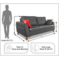 Adorn India Premium Phoenix 3 Seater Sofa (Leatherette Suede Fabric Colour Grey)